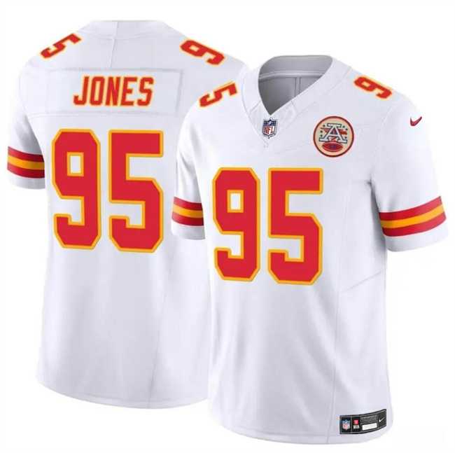 Men & Women & Youth Kansas City Chiefs #95 Chris Jones White 2024 F.U.S.E Vapor Untouchable Limited Stitched Football Jersey